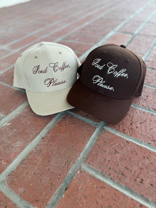 Iced Coffee, Please Embroidered Hat