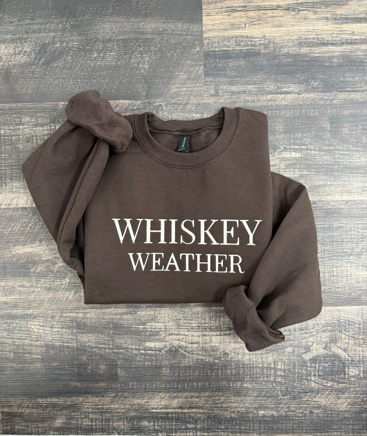 Whiskey Weather Embroidered Crewneck