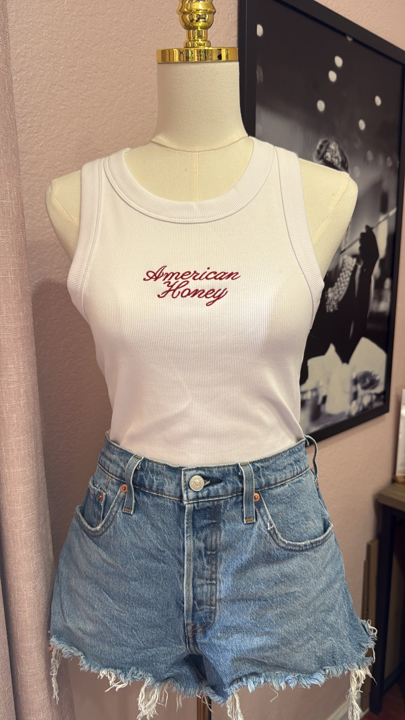 American Honey Embroidered Tank Top