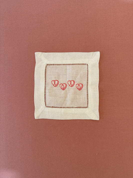 XOXO Embroidered Cocktail Napkins