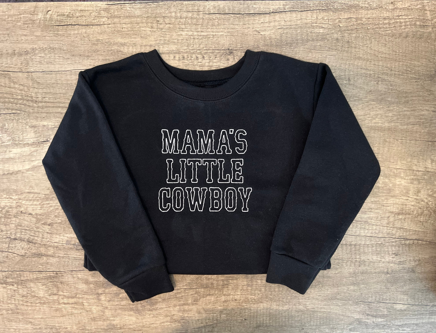 Mama’s Little Cowboy Embroidered Crewneck Sweatshirt