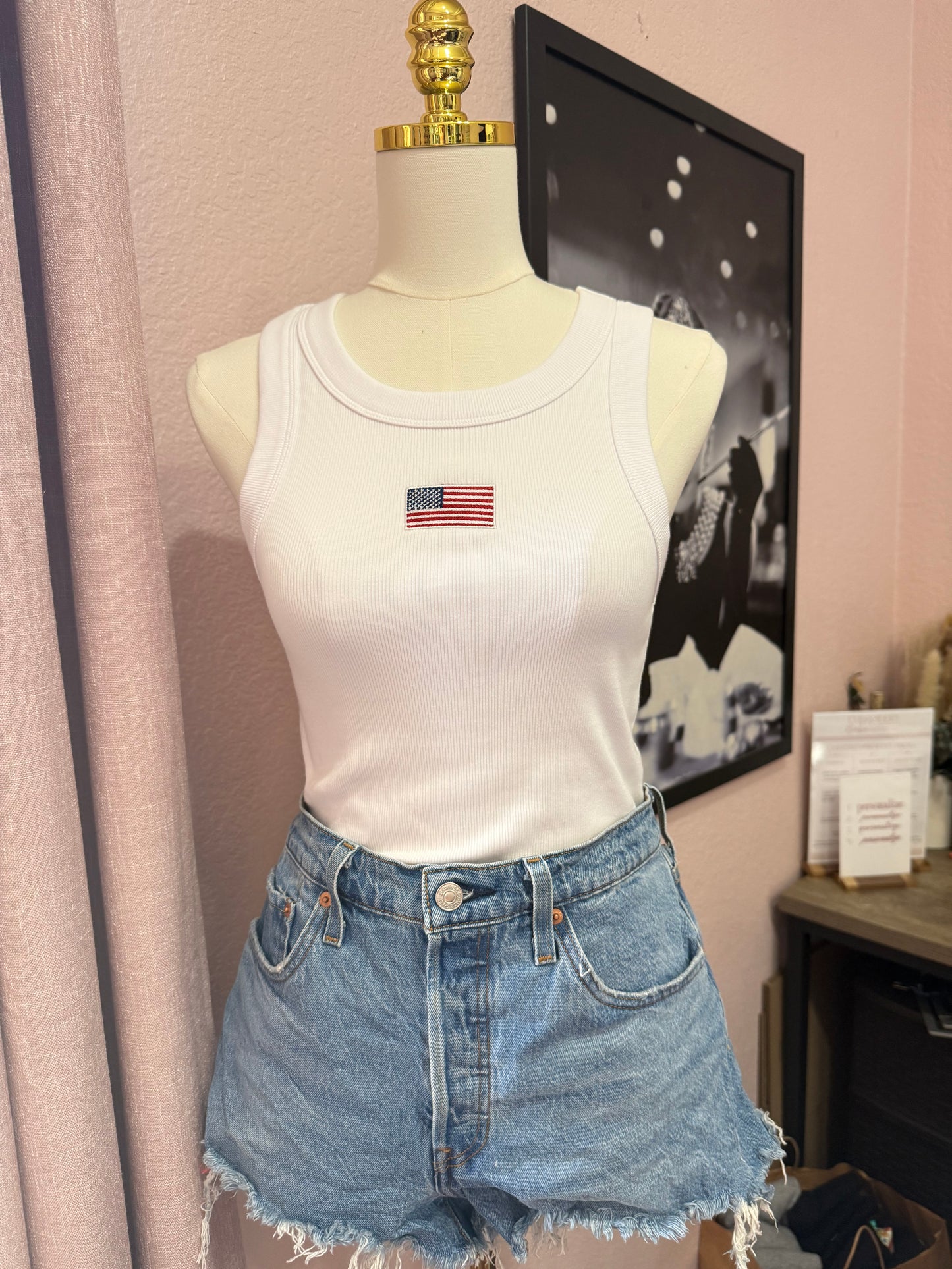 USA Babe Embroidered Crop Tank