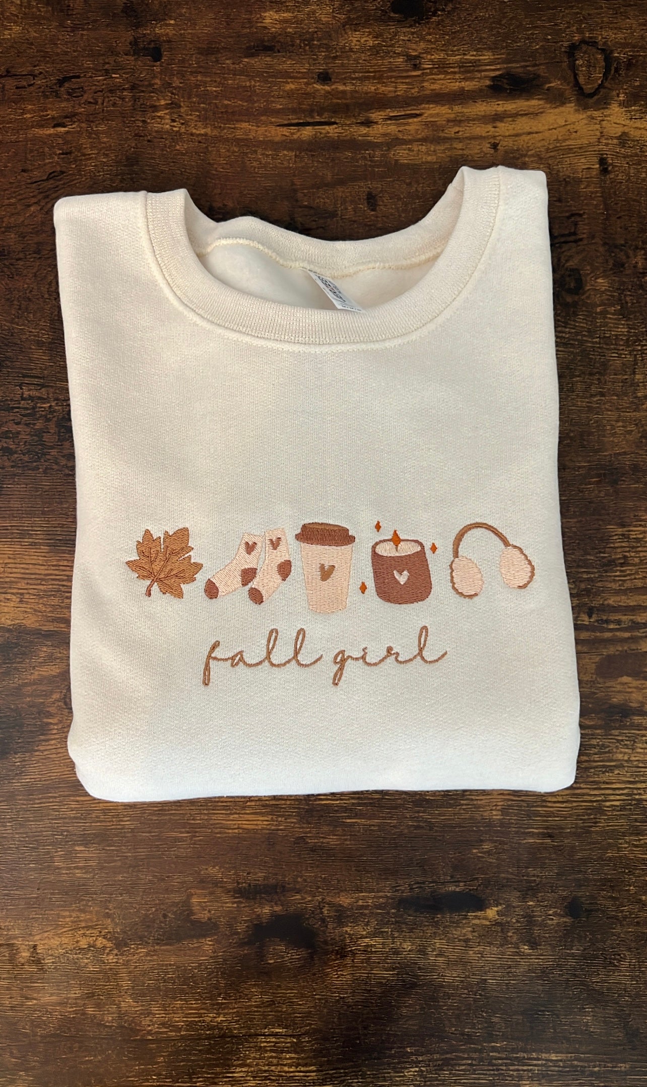 Fall Girl Embroidered Crewneck