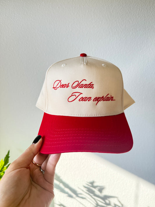 Dear Santa Embroidered Canvas Hat