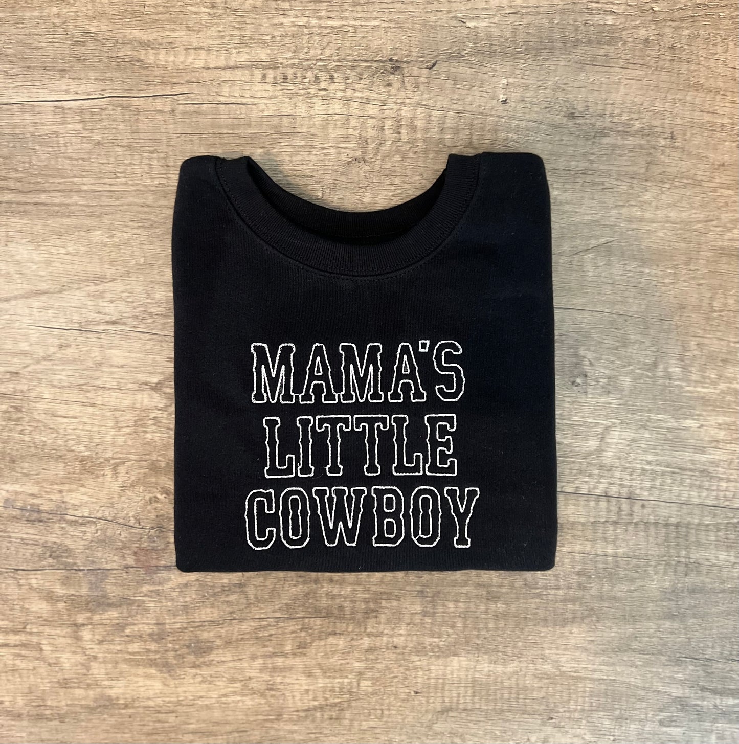 Mama’s Little Cowboy Embroidered Crewneck Sweatshirt