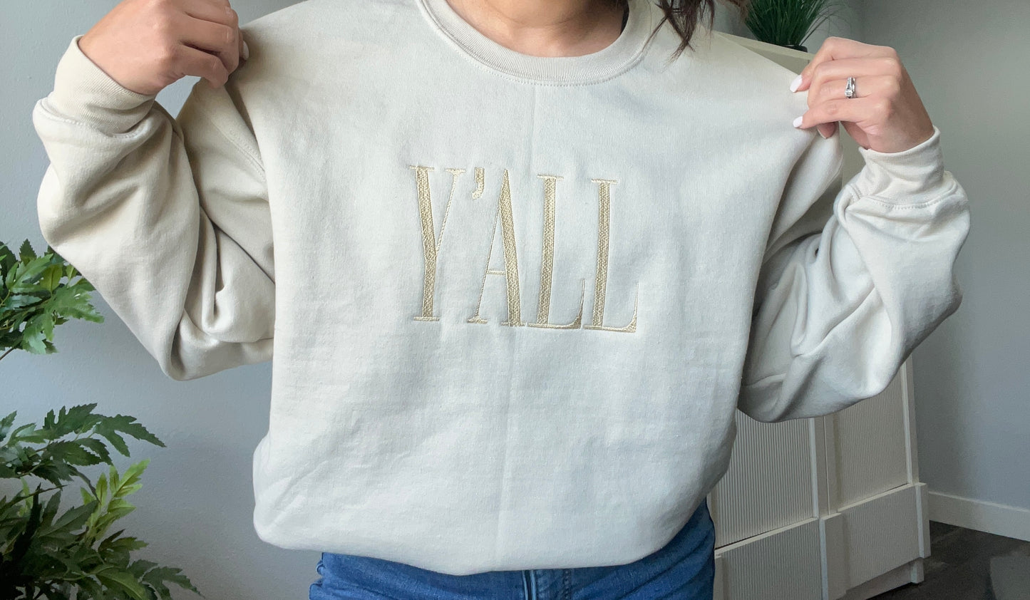 Y’ALL Embroidered Crewneck Sweatshirt