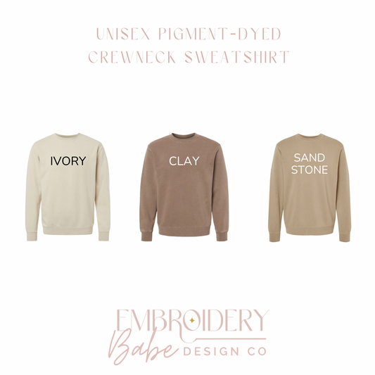 Custom Premium Crewneck- Embroidered Monogram Personalization