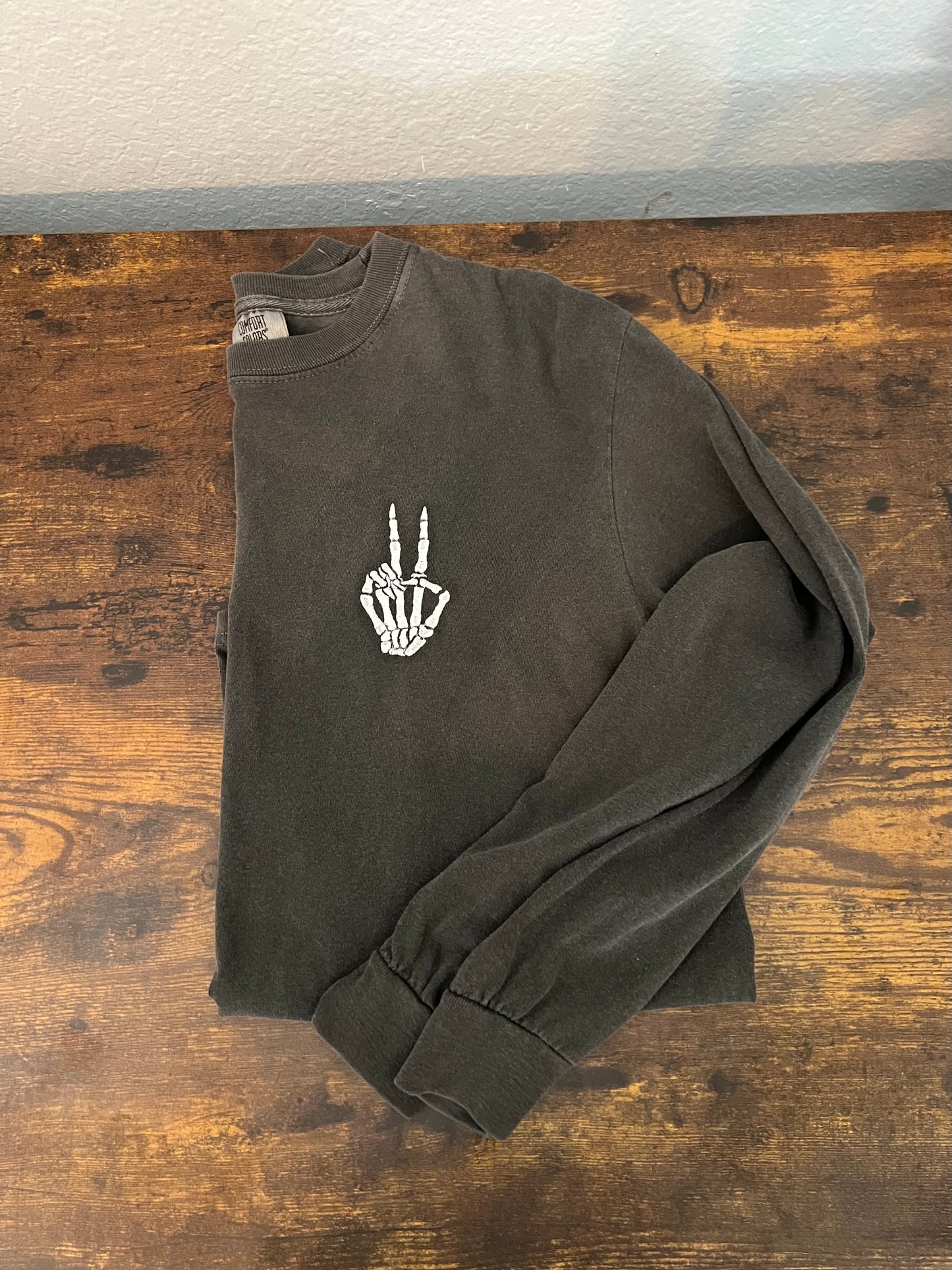 Skeleton Peace Sign Long Sleeve