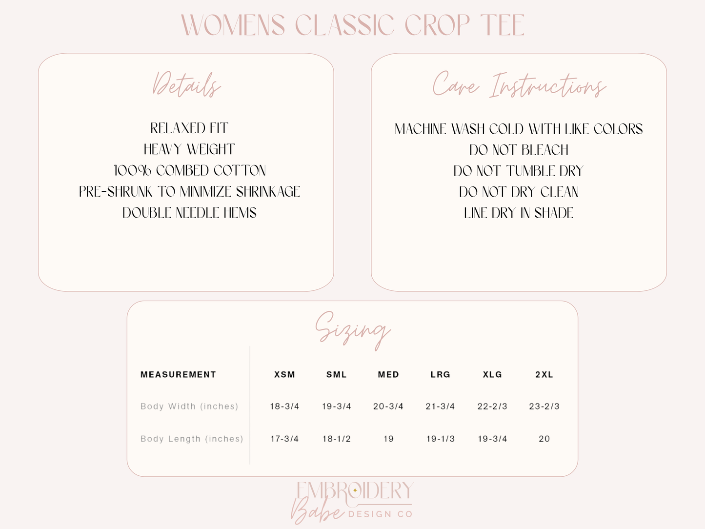 WOMENS CLASSIC CROP TEE- ASCOLOUR